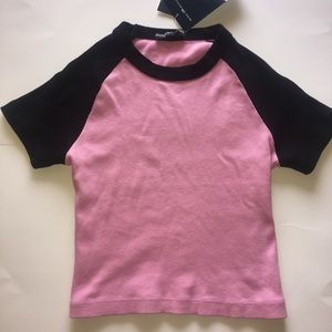 Brandy Melville Tops Brandy Melville Black And Pink Bella Top Poshmark